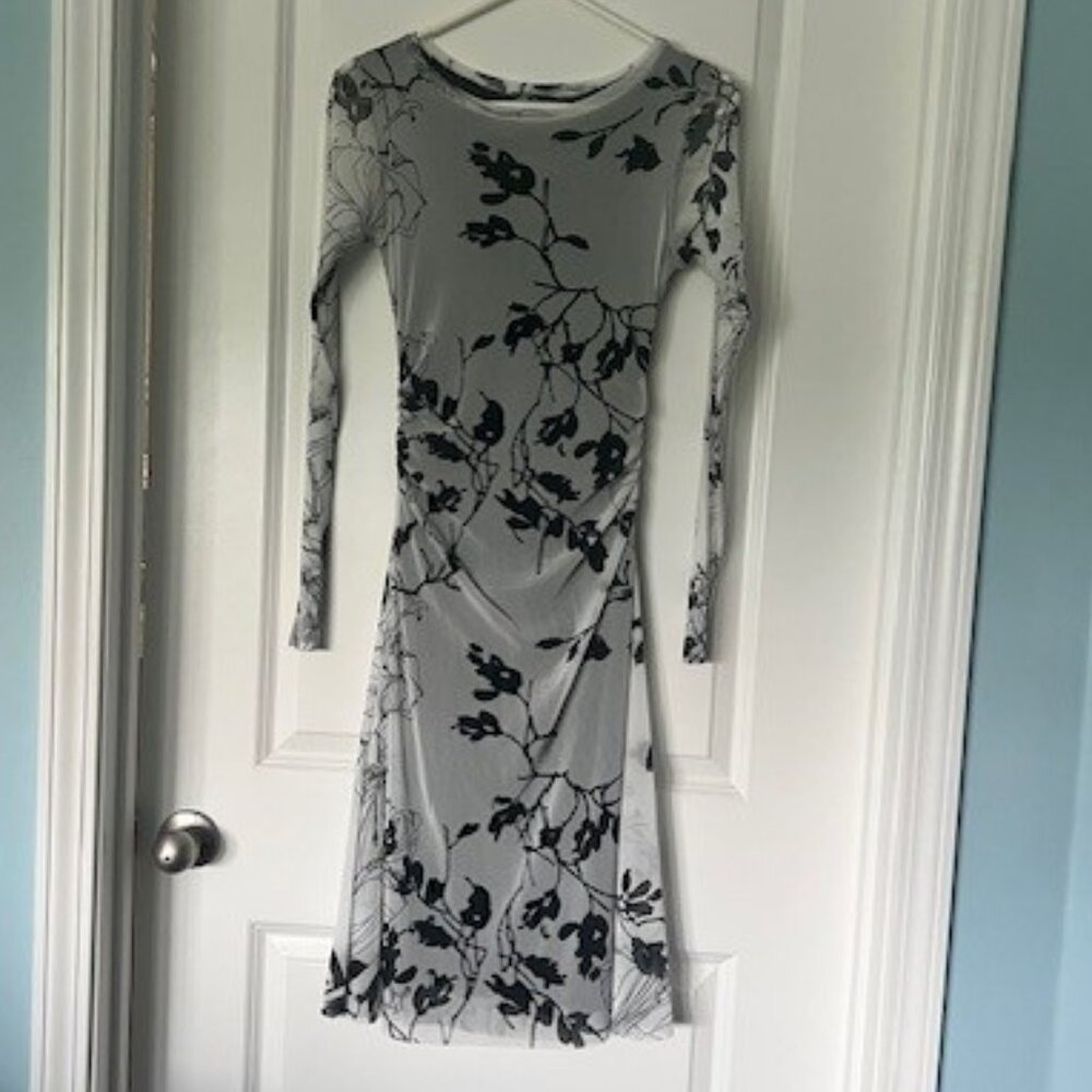 Petit Pois by Viviana G black/white dress w/ sheer overlay & slip, size small